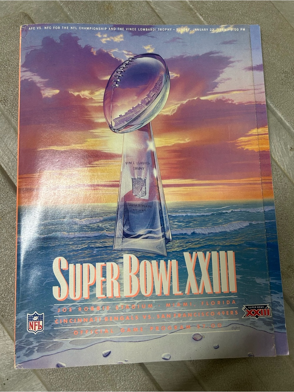 1989 Super Bowl official program. Rare. Sports Collectible. Paperback.